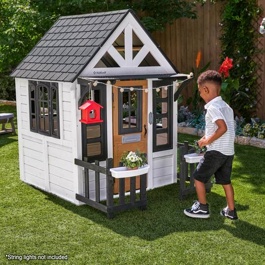 KidKraft White & Black Wooden Riverscape Playhouse Set